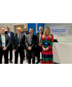 Chief Executive Simon Constable with staff and dignitaries, including MPs Mike Amesbury and Derek Twigg, at the opening of Warrington and Halton Diagnostics Centre at Halton Health Hub