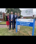 Four people stood outside Clatterbridge Cancer Centre 