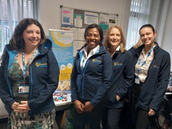 Community Home First’s Community Connectors, left to right: Alyssa Baines, Margaret Williams, Jo Foster and Lucy Okell at Community Home First's launch event on 24 January.