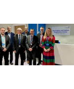 Chief Executive Simon Constable with staff and dignitaries, including MPs Mike Amesbury and Derek Twigg, at the opening of Warrington and Halton Diagnostics Centre at Halton Health Hub